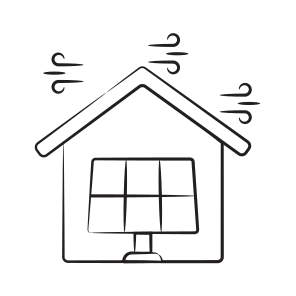 House, Home, Building, Wind, Solar icon