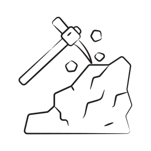 Mining, Coal, Extracting, Digging, Mountain icon