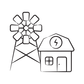 Turbine, Windmill, Aerogenerator, Home, House icon