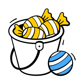 Candy, Bucket, Confectionery, Dessert, Lollipops, Sweet, Treat, Halloween, icon