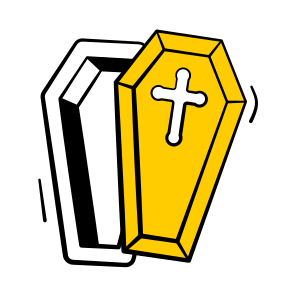 Coffin, Death, Funeral, Halloween, Scary, Creepy, Eerie, icon