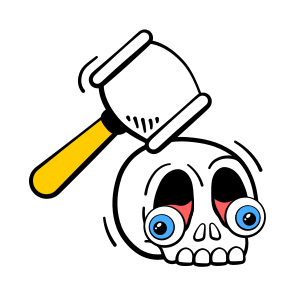 Creepy, Skull, Hammer, Head, Halloween, Scary, Spooky, icon