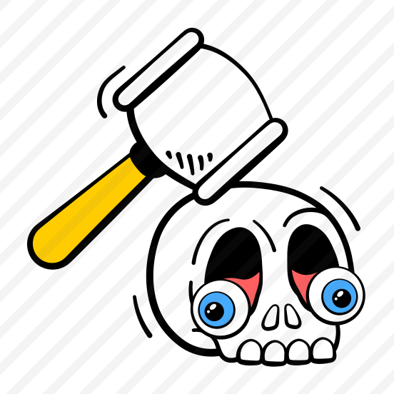 Creepy, Skull, Hammer, Head, Halloween, Scary, Spooky, preview