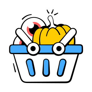 Halloween, Basket, Shopping, Spooky, Scary, Goodies, Pumpkin, icon