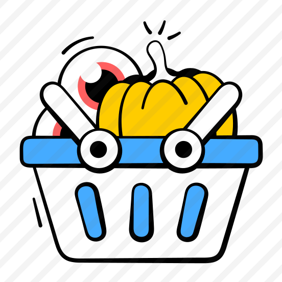 Halloween, Basket, Shopping, Spooky, Scary, Goodies, Pumpkin, preview