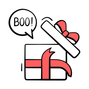 Halloween, Gift, Box, Spooky, Eerie, Scary, Ghosted, icon