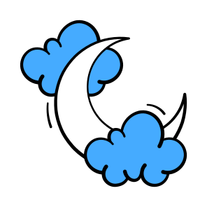 Halloween, Night, Moon, Crescent, Clouds, Haunted, Spooky, icon