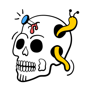 Halloween, Skull, Eerie, Horror, Scary, Creepy, Worms, Haunted, icon