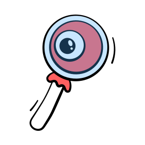 Lollipop, Sweet, Treat, Confectionery, Eyeball, Halloween, Creepy, icon