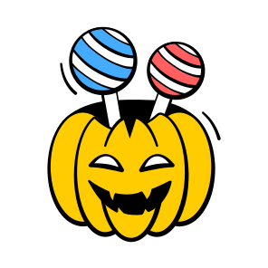 Pumpkin, Candy, Halloween, Dessert, Lollipop, Creepy, Eerie, icon
