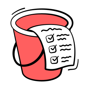 Bucket, List, Checklist, Shopping, Ecommerce icon