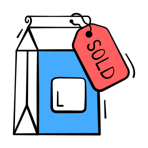 Sold, Out, Milk, Carton, Product icon