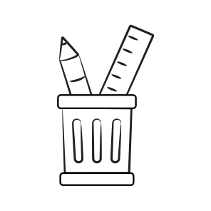 Holder, Stationery, Supplies, Pencil, Ruler icon