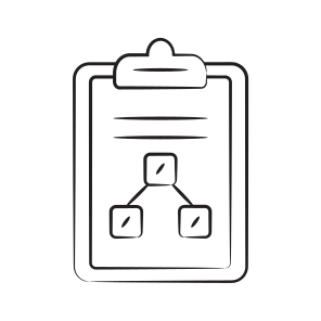Plan, Clipboard, Workflow, Flowchart, Paper icon