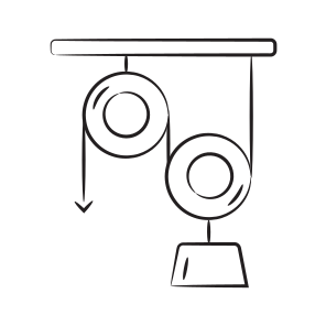 Pulley, Hoist, Rope, Physics, Practical icon