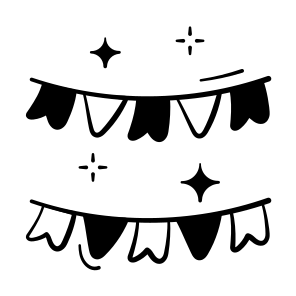 Garlands, Decoration, Pennants, Buntings, Streamer icon