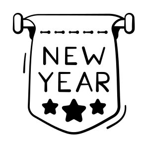 New Year, Christmas, Banner,  icon