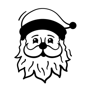 Santa, Face, Beared, Head, Cartoon icon