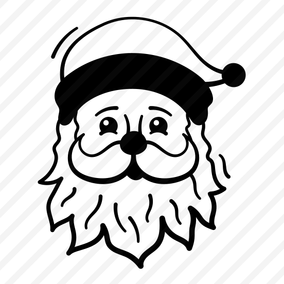Santa, Face, Beared, Head, Cartoon preview