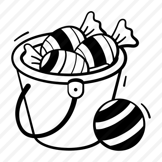 Candy, Bucket, Confectionery, Dessert, Lollipops, Sweet, Treat, Halloween, preview