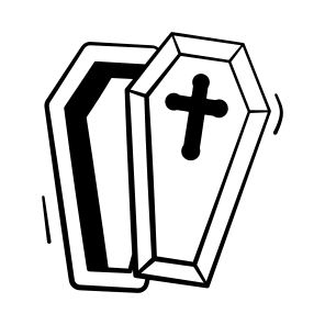Coffin, Death, Funeral, Halloween, Scary, Creepy, Eerie, icon