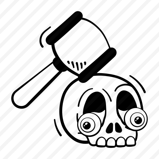 Creepy, Skull, Hammer, Head, Halloween, Scary, Spooky, preview