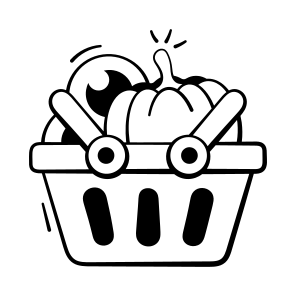 Halloween, Basket, Shopping, Spooky, Scary, Goodies, Pumpkin, icon