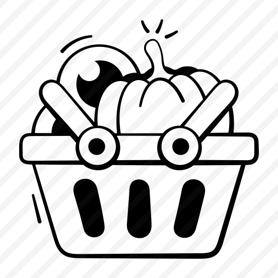 Halloween, Basket, Shopping, Spooky, Scary, Goodies, Pumpkin, preview