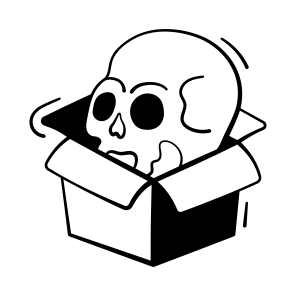 Halloween, Box, Skull, Skeleton, Scary, Spooky, Haunted, icon
