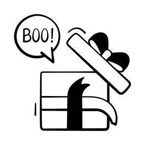 Halloween, Gift, Box, Spooky, Eerie, Scary, Ghosted, icon