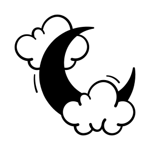 Halloween, Night, Moon, Crescent, Clouds, Haunted, Spooky, icon