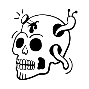 Halloween, Skull, Eerie, Horror, Scary, Creepy, Worms, Haunted, icon