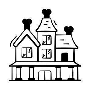 Haunted, House, Home, Creepy, Eerie, Scary, Horror, icon