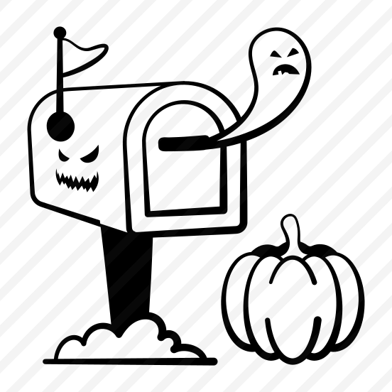 Mailbox, Spooky, Ghost, Pumpkin, Halloween, Haunted, Decoration, preview