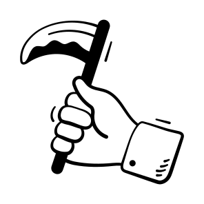 Scythe, Hand, Halloween, Scary, Haunted, Spooky, Creepy, icon
