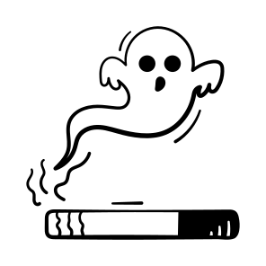 Smoking, Ghost, Scary, Haunted, Cigarette, Creepy, Halloween, icon