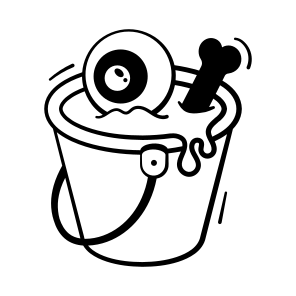 Spooky, Bucket, Horror, Haunted, Eyeballs, Scary, Halloween, icon