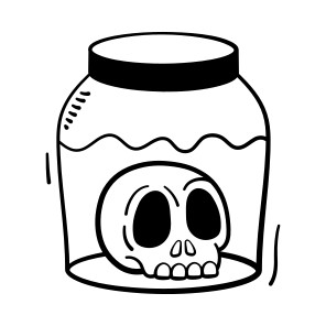 Spooky, Jar, Container, Monster, Skull, Horror, Haunted, icon