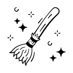 Witch, Broom, Magic, Spooky, Eerie, Horror, Haunted, icon