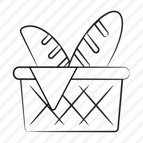 Basket, Loaf, Bread, Baguette, Food preview
