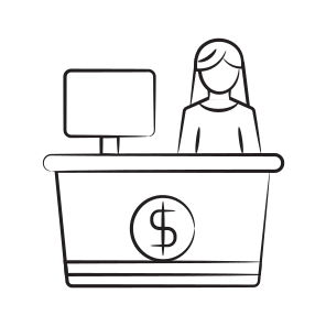 Cashier, Salesperson, Shopkeeper, Checkout, Counter icon