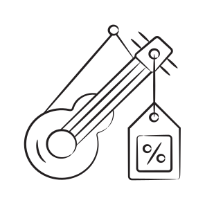 Discount, Instrument, Bass, Sale, Tag icon