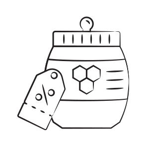 Honey, Sweetener, Food, Discount, Sale icon