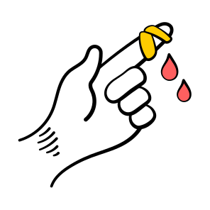 Finger, Injury, Hand, Bleeding, Cut icon