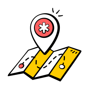 Healthcare, Location, Medical, Navigation, Destination icon