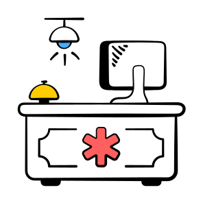 Hospital, Reception, Healthcare, Counter, Patient icon