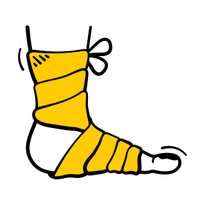 Injured, Food, Ankle, Bandage, Support,,,, icon