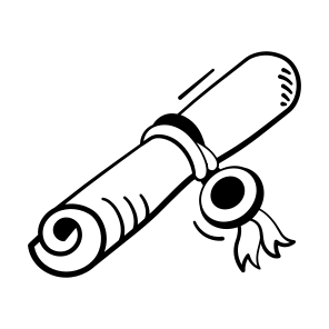 Degree, Diploma, Credential, Certificate, Achievement icon