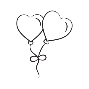 Balloons, Helium, Hearts, Flying, Bunch icon
