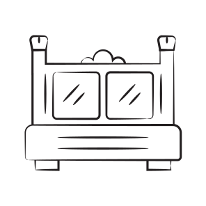 Bed, Bedroom, Furniture, Interior, Decoration icon